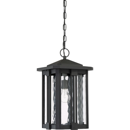 Quoizel Everglade 1 Light Outdoor Hanging Lantern, Earth Black