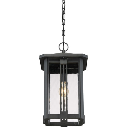 Quoizel Everglade 1 Light Outdoor Hanging Lantern, Earth Black