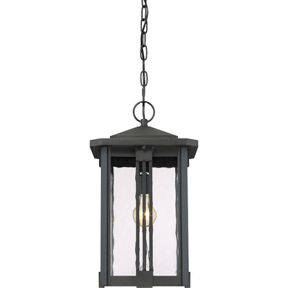 Quoizel Everglade 1 Light Outdoor Hanging Lantern, Earth Black