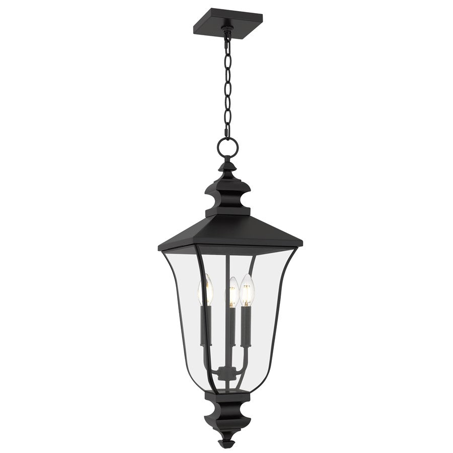Quoizel Farley 3-Lt Outdoor Hanging Lantern, Matte Black - FARL1910MBK