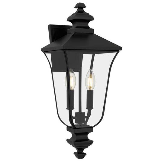 Quoizel Farley 2-Lt Matte Black Outdoor Wall Lantern, Matte Black - FARL8408MBK