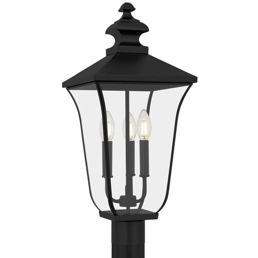 Quoizel Farley 3-Lt Matte Black Outdoor Post Lantern, Matte Black - FARL9010MBK