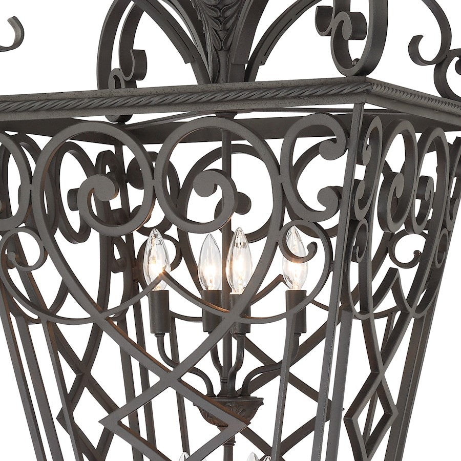 8 Light Fort Quinn Outdoor Pendant, Marcado Black