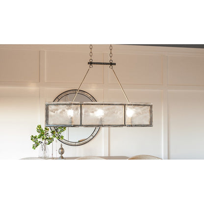 Quoizel Fortress Island Chandelier, Mottled Silver