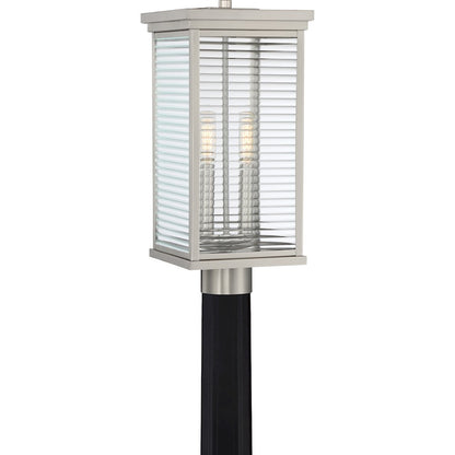 Quoizel Gardner 2 Light Outdoor Lantern, Stainless Steel