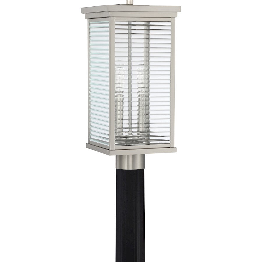 Quoizel Gardner 2 Light Outdoor Lantern, Stainless Steel