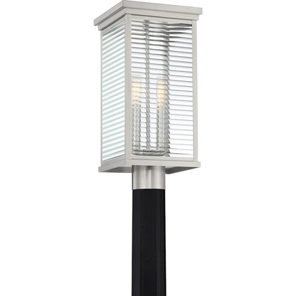Quoizel Gardner 2 Light Outdoor Lantern, Stainless Steel