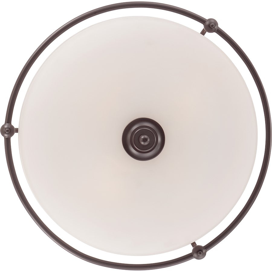 Quoizel Griffin 21in 4-Light Flush Mount | Contemporary Palladian Bronze Steel | Bedroom & Hallway Ceiling Light | 21 x 21 x 8.5 in | Model GF1621PN
