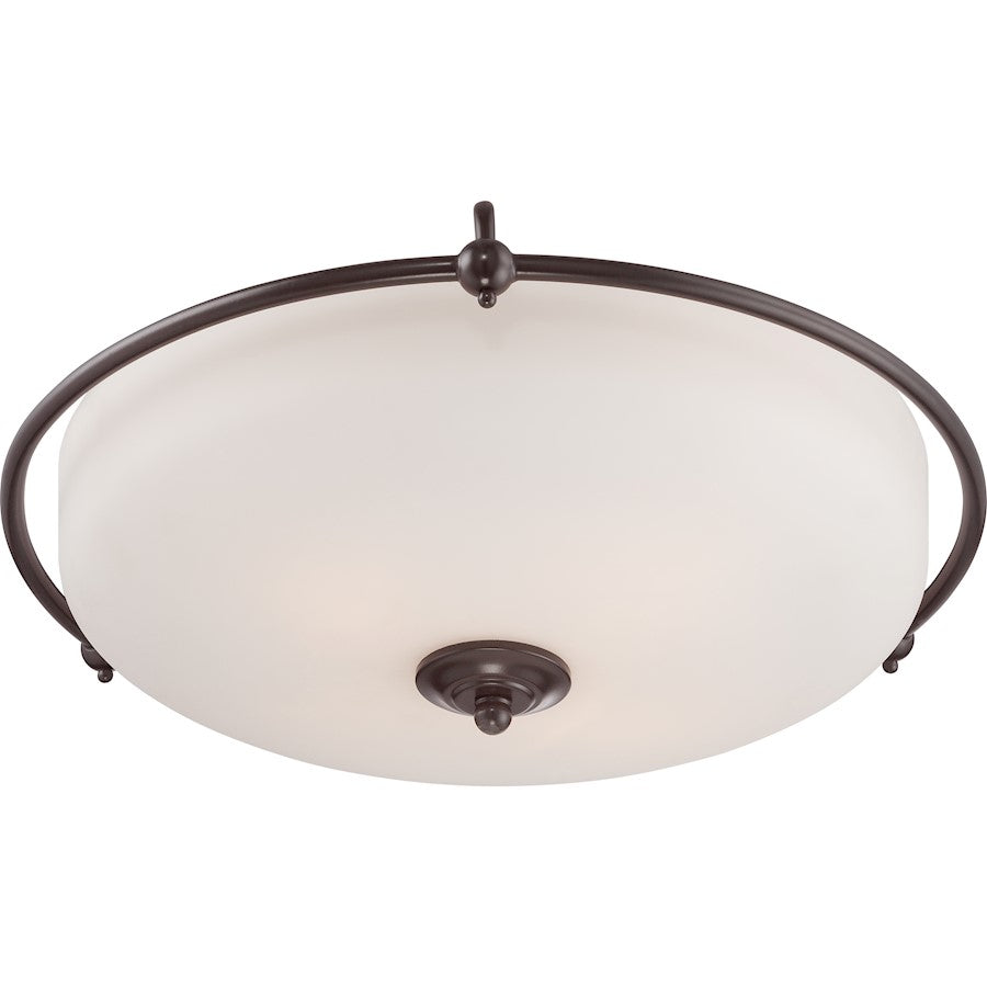 Quoizel Griffin 21in 4-Light Flush Mount | Contemporary Palladian Bronze Steel | Bedroom & Hallway Ceiling Light | 21 x 21 x 8.5 in | Model GF1621PN