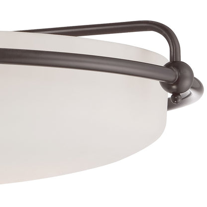 Quoizel Griffin 21in 4-Light Flush Mount | Contemporary Palladian Bronze Steel | Bedroom & Hallway Ceiling Light | 21 x 21 x 8.5 in | Model GF1621PN