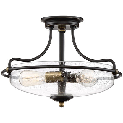 Quoizel Griffin 3 Light Semi-Flush Mount, Palladian Bronze