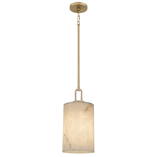 Quoizel Gianna 8in 1-Light Mini Pendant | Contemporary Bronze Gold and Faux Alabaster Resin | Kitchen Island & Dining Room | Model GIA1508BGD