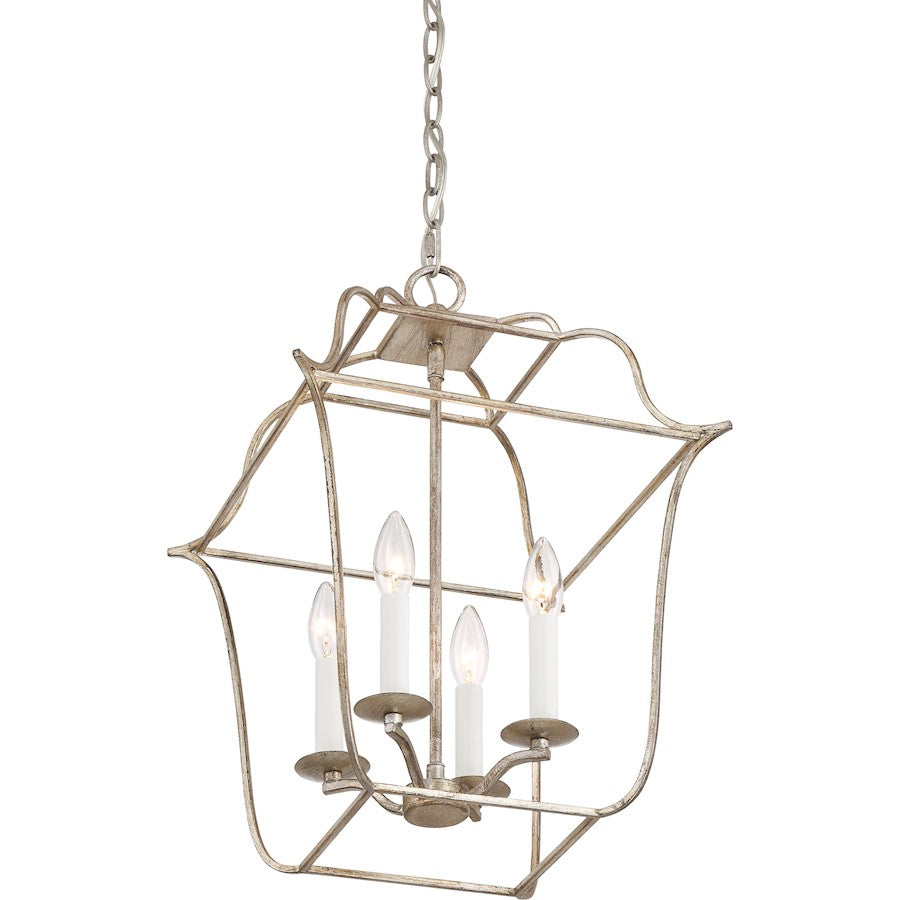 Quoizel Gallery Chandelier, Century Silver Leaf