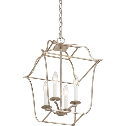 Quoizel Gallery Chandelier, Century Silver Leaf