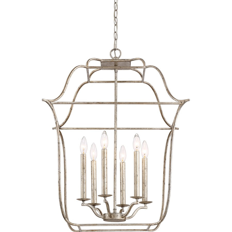 Quoizel Gallery Chandelier, Century Silver Leaf