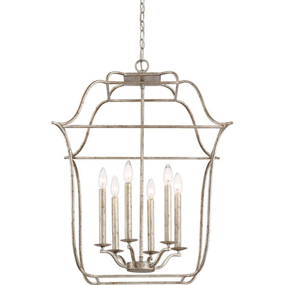 Quoizel Gallery Chandelier, Century Silver Leaf