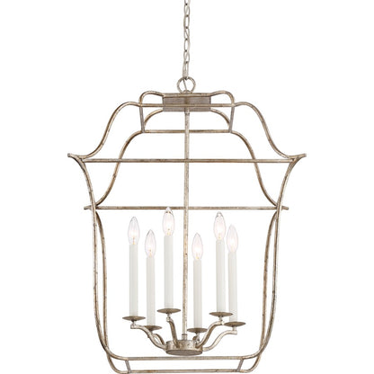 Quoizel Gallery Chandelier, Century Silver Leaf