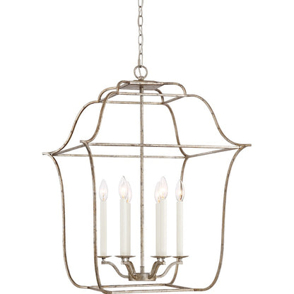 Quoizel Gallery Chandelier, Century Silver Leaf