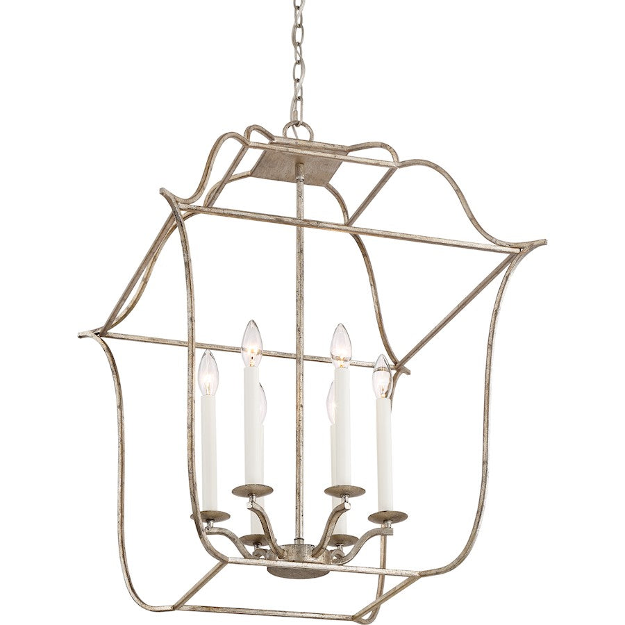 Quoizel Gallery Chandelier, Century Silver Leaf