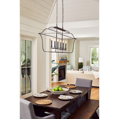 Quoizel Gallery 6 Light Island Chandelier, Royal Ebony