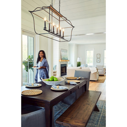 Quoizel Gallery 6 Light Island Chandelier, Royal Ebony