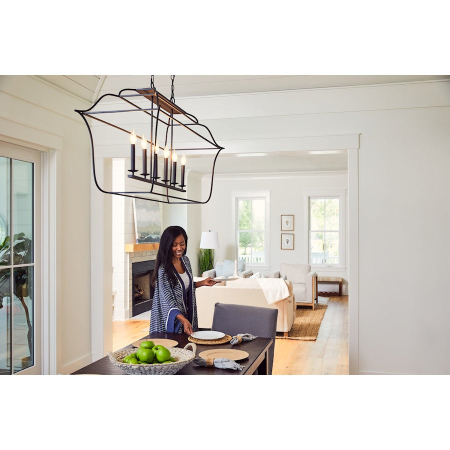 Quoizel Gallery 6 Light Island Chandelier, Royal Ebony