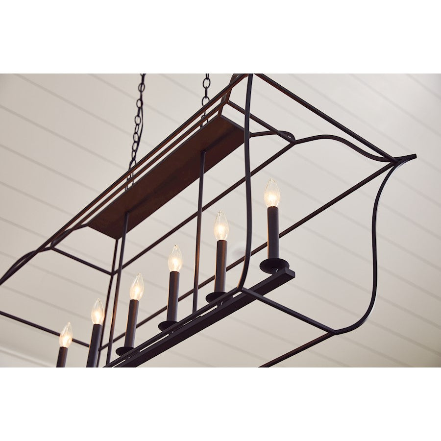 Quoizel Gallery 6 Light Island Chandelier, Royal Ebony