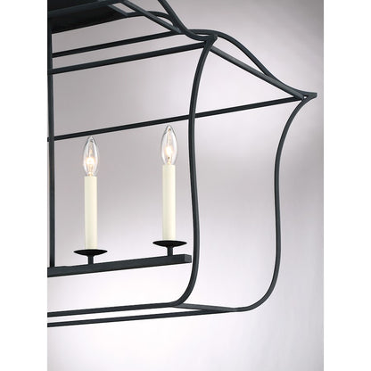 Quoizel Gallery 6 Light Island Chandelier, Royal Ebony