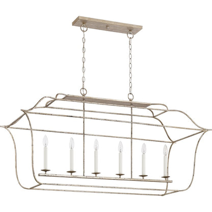 Quoizel Gallery 6 Light Island Light, Century Silver Leaf