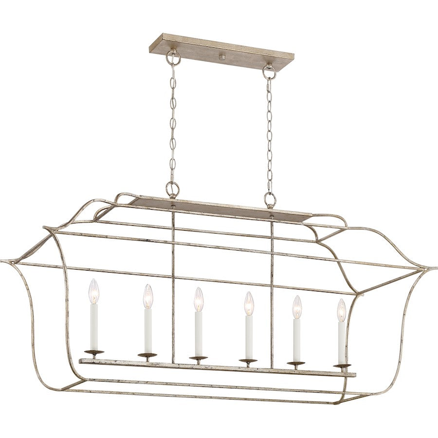 Quoizel Gallery 6 Light Island Light, Century Silver Leaf