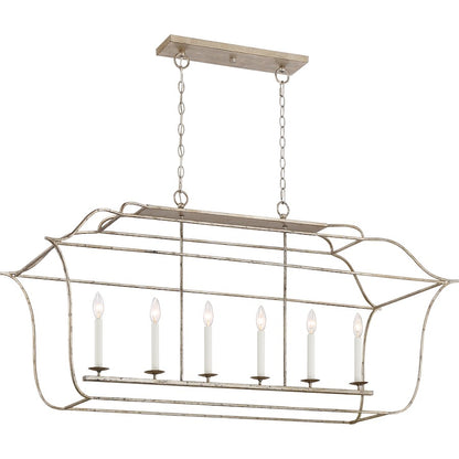 Quoizel Gallery 6 Light Island Light, Century Silver Leaf
