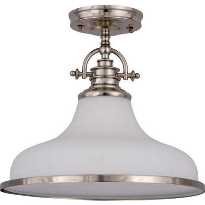 Quoizel Grant 13.5in 1-Light Pendant | Classic Brushed Nickel and Opal Etched Glass | Kitchen Island & Dining Room | Model GRT2814BN
