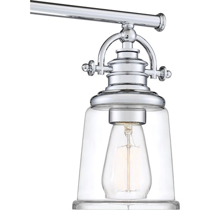 3 Light Bathroom Vanity Light, Polished Chrome