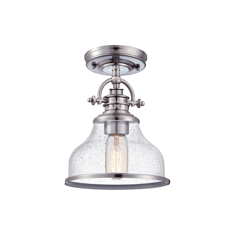Quoizel Grant 1 Light Semi-Flush Mount, Brushed Nickel