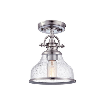 Quoizel Grant 1 Light Semi-Flush Mount, Brushed Nickel