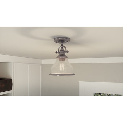 Quoizel Grant 1 Light Semi-Flush Mount, Brushed Nickel