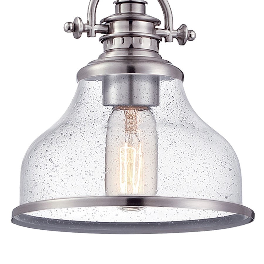 Quoizel Grant 1 Light Semi-Flush Mount, Brushed Nickel