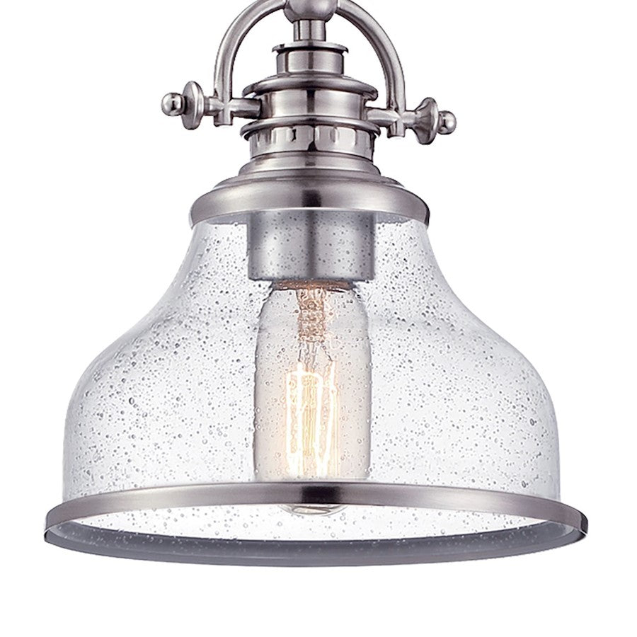 Quoizel Grant 1 Light Semi-Flush Mount, Brushed Nickel