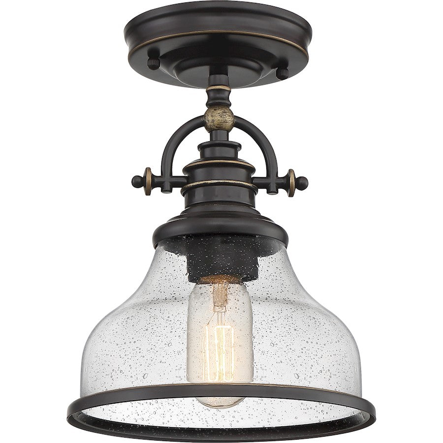 Quoizel Grant 1 Light Semi-Flush Mount, Palladian Bronze