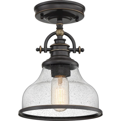 Quoizel Grant 1 Light Semi-Flush Mount, Palladian Bronze