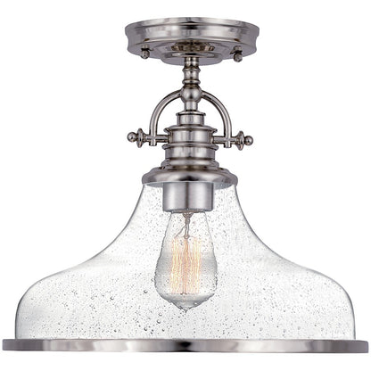 Quoizel Grant 1 Light Semi-Flush Mount, Brushed Nickel