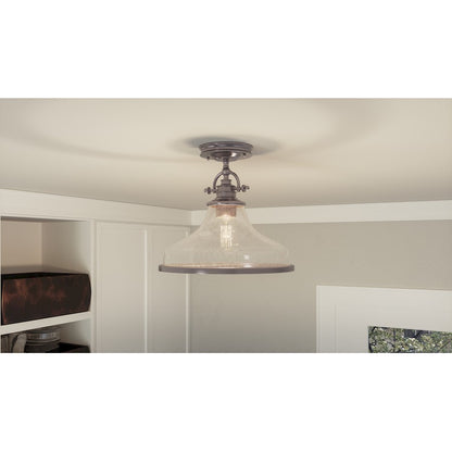 Quoizel Grant 1 Light Semi-Flush Mount, Brushed Nickel