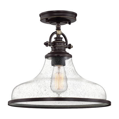 Quoizel Grant 1 Light Semi-Flush Mount, Palladian Bronze
