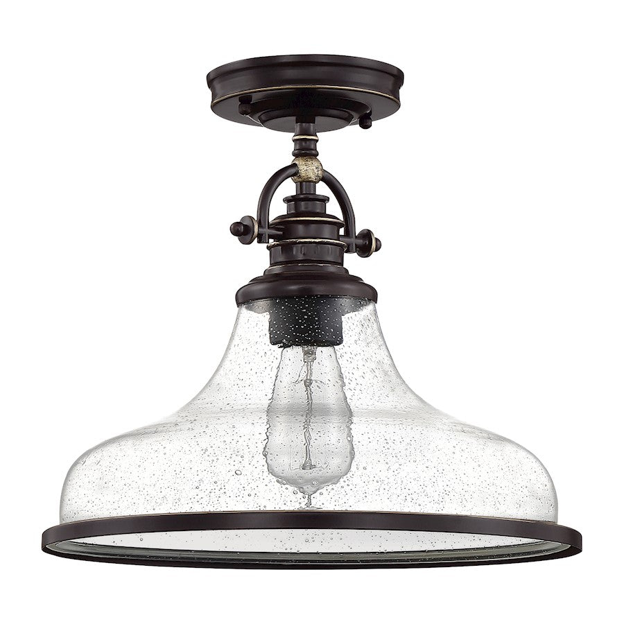 Quoizel Grant 1 Light Semi-Flush Mount, Palladian Bronze