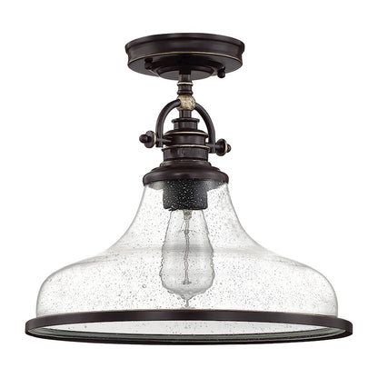 Quoizel Grant 1 Light Semi-Flush Mount, Palladian Bronze