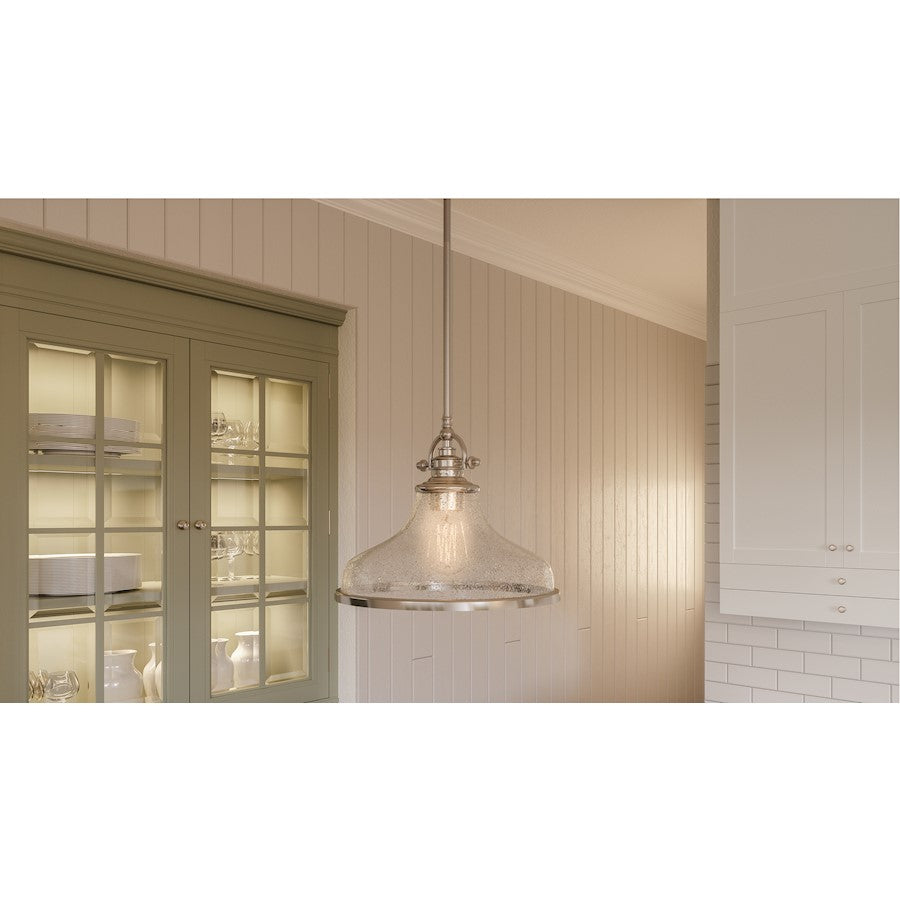 1 Light Pendant, Brushed Nickel