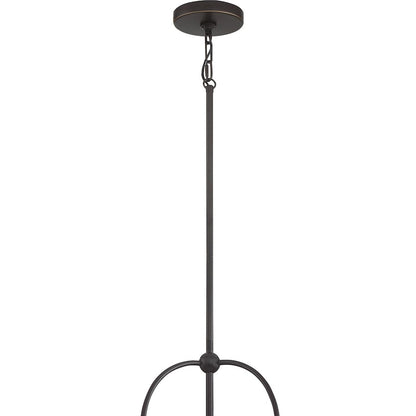 Quoizel Grant Seedy Glass 3 Light Chandelier, Palladian Bronze