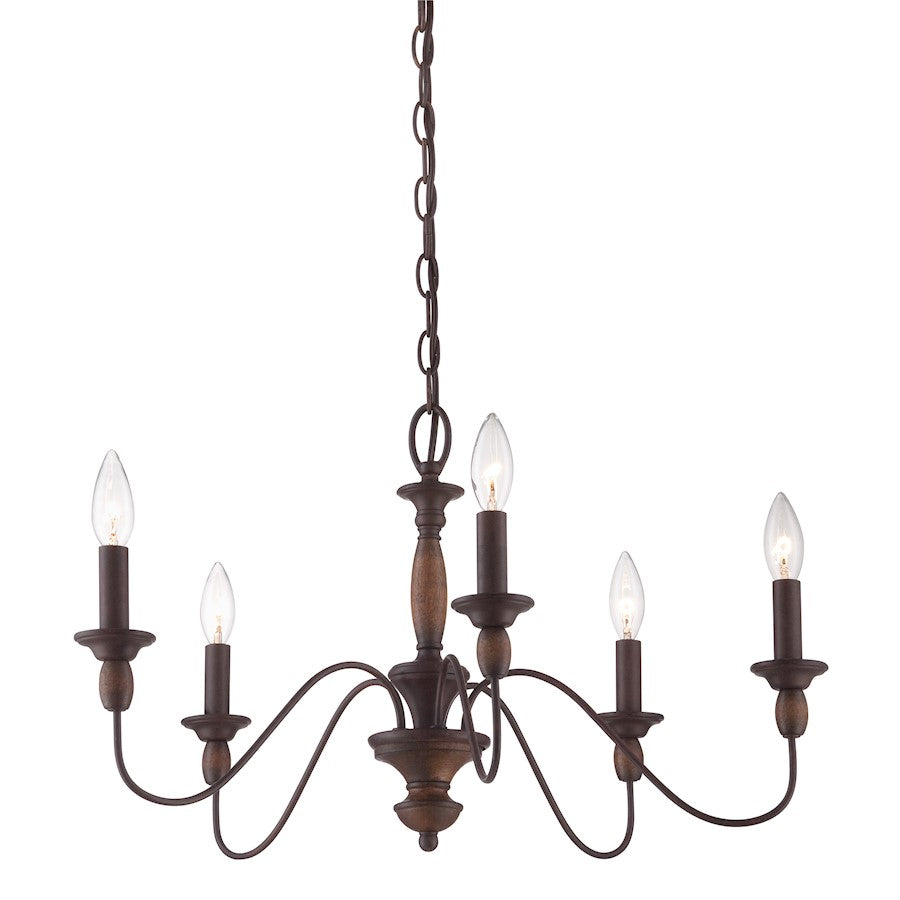 Quoizel Holbrook Chandelier, Tuscan Brown