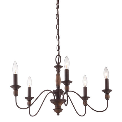 Quoizel Holbrook Chandelier, Tuscan Brown