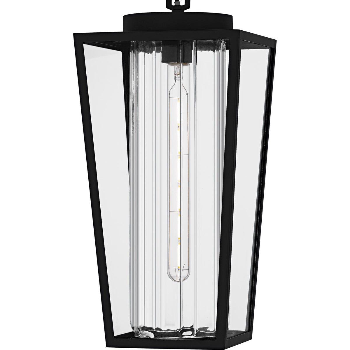 Quoizel Jett 9in 1-Light Mini Pendant | Transitional Matte Black and Clear Glass | Kitchen Island & Bar | 8.5 x 8.5 x 18.75 in | Model JET1509MBK